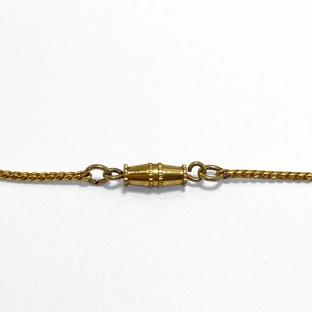 Vintage Egyptian Style Pendant Necklace Gold Tone Pharoah Nefertiti 1.5
